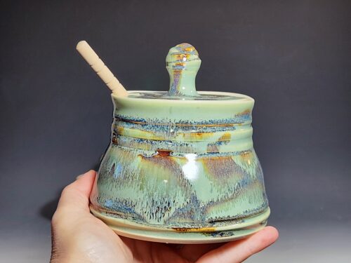 Handmade Pottery Lidded Honey Jar - Image 5