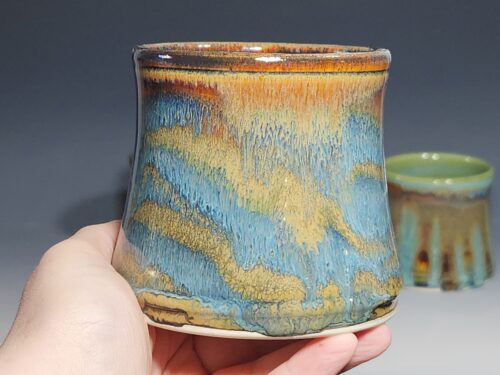 SECONDS SALE! Set of Four (4) Hand Thrown Pottery Wine Cups - Image 7