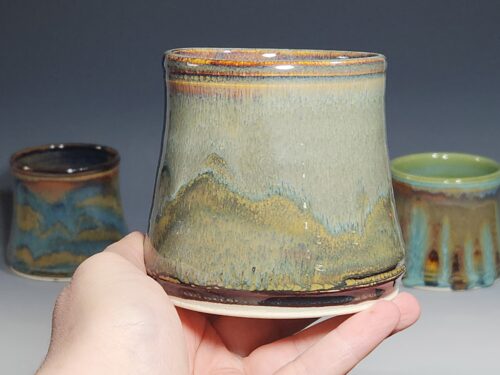 SECONDS SALE! Set of Four (4) Hand Thrown Pottery Wine Cups - Image 5