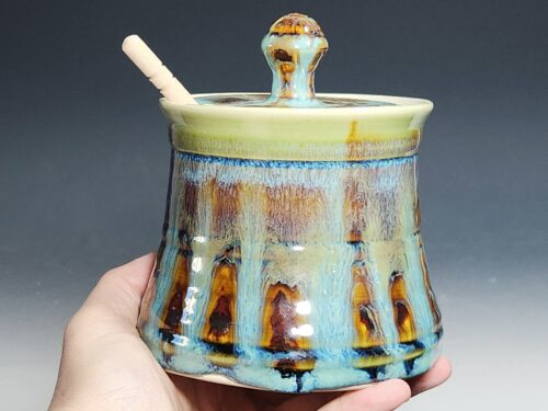 SECONDS SALE! Handmade Pottery Lidded Honey Jar - Image 3