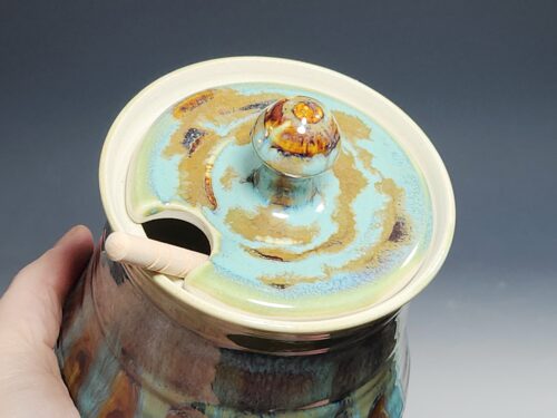 SECONDS SALE! Handmade Pottery Lidded Honey Jar - Image 6