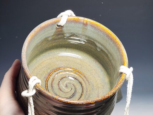 SECONDS SALE! Hand-thrown Pottery Hanging Planter - Image 8