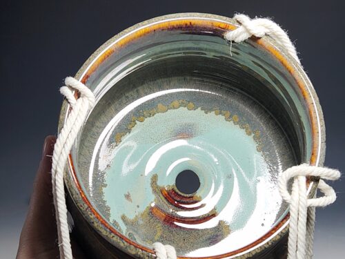 SECONDS SALE! Hand-thrown Pottery Hanging Planter - Image 5
