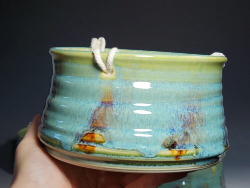 Hand-thrown Pottery Hanging Planter - Image 3