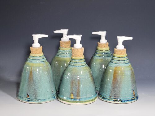 Hand Thrown Pottery Liquid Soap Dispenser, Handmade Bathroom Ceramic Soap Holder, Rustic Hand Soap Pump, Dish Soap, Each - Image 7