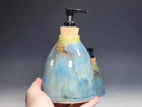 LIMITED EDITION Hand Thrown Pottery Liquid Soap Dispenser, Handmade Bathroom Ceramic Soap Holder, Rustic Hand Soap Pump, Dish Soap, Each - Image 7