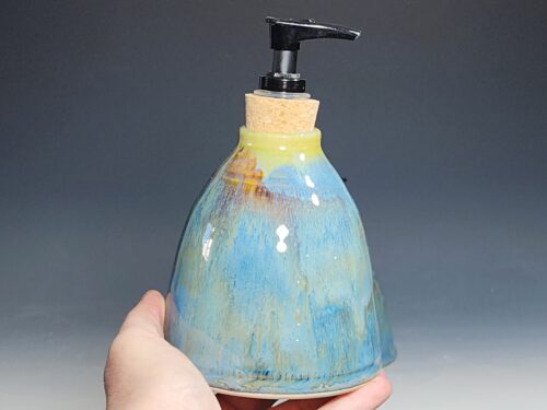 LIMITED EDITION Hand Thrown Pottery Liquid Soap Dispenser, Handmade Bathroom Ceramic Soap Holder, Rustic Hand Soap Pump, Dish Soap, Each - Image 6