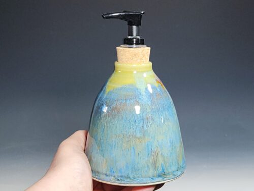 LIMITED EDITION Hand Thrown Pottery Liquid Soap Dispenser, Handmade Bathroom Ceramic Soap Holder, Rustic Hand Soap Pump, Dish Soap, Each - Image 5