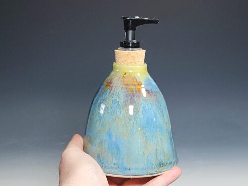 LIMITED EDITION Hand Thrown Pottery Liquid Soap Dispenser, Handmade Bathroom Ceramic Soap Holder, Rustic Hand Soap Pump, Dish Soap, Each