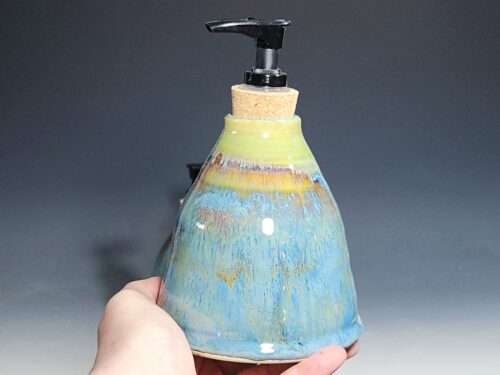 LIMITED EDITION Hand Thrown Pottery Liquid Soap Dispenser, Handmade Bathroom Ceramic Soap Holder, Rustic Hand Soap Pump, Dish Soap, Each - Image 4