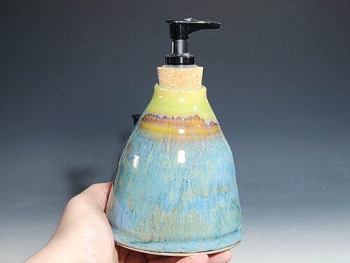 LIMITED EDITION Hand Thrown Pottery Liquid Soap Dispenser, Handmade Bathroom Ceramic Soap Holder, Rustic Hand Soap Pump, Dish Soap, Each - Image 3