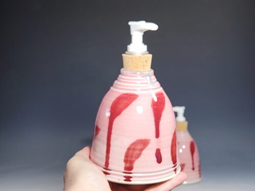 LIMITED EDITION Hand Thrown Pottery Liquid Soap Dispenser, Handmade Bathroom Ceramic Soap Holder, Rustic Hand Soap Pump, Dish Soap, Each (Copy) - Image 5