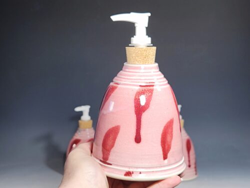 LIMITED EDITION Hand Thrown Pottery Liquid Soap Dispenser, Handmade Bathroom Ceramic Soap Holder, Rustic Hand Soap Pump, Dish Soap, Each (Copy) - Image 4