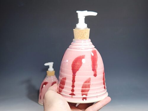 LIMITED EDITION Hand Thrown Pottery Liquid Soap Dispenser, Handmade Bathroom Ceramic Soap Holder, Rustic Hand Soap Pump, Dish Soap, Each (Copy)