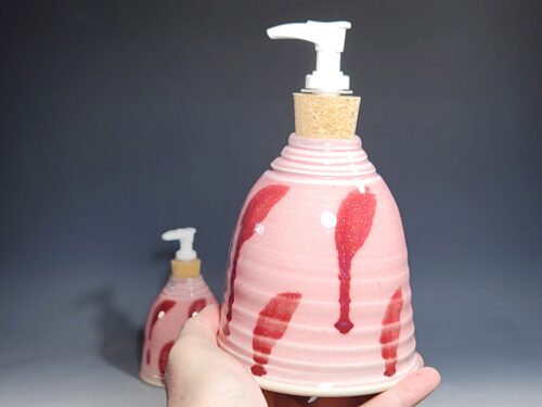 LIMITED EDITION Hand Thrown Pottery Liquid Soap Dispenser, Handmade Bathroom Ceramic Soap Holder, Rustic Hand Soap Pump, Dish Soap, Each (Copy) - Image 2