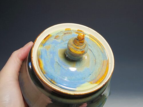 LIMITED EDITION Handmade Pottery Lidded Stash Jar, Ceramic Canister, Rustic Treat Jar, Handmade Tea Caddy, Wheel Thrown, Each - Image 9