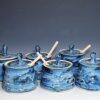 Hand-thrown Pottery Lidded Honey Jar, Ceramic Sugar Bowl, Rustic, Handmade Honey Pot With Dipper, Wheel Thrown, Each - Image 2