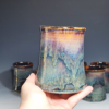 Set of Two (2) Pottery Beer Pint Glasses, Beer Tankards, Ceramic Beer Steins, Ceramic Tumblers, Barware, Rustic