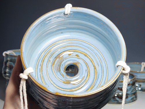 Hand-thrown Pottery Hanging Planter - Image 9