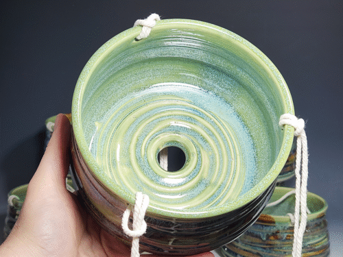 Hand-thrown Pottery Hanging Planter With or Without Drainage - Image 7