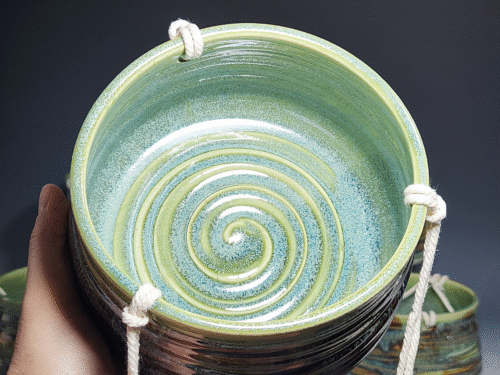 Hand-thrown Pottery Hanging Planter With or Without Drainage - Image 8
