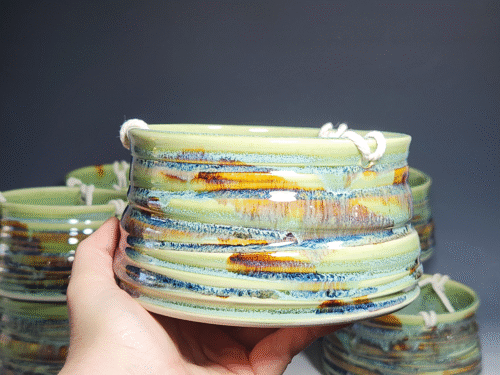Hand-thrown Pottery Hanging Planter With or Without Drainage