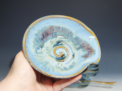 Hand Thrown Ceramic Spoon Rest, Each - Image 8