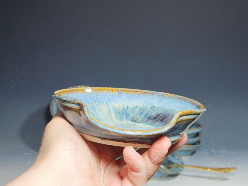 Hand Thrown Ceramic Spoon Rest, Each - Image 6