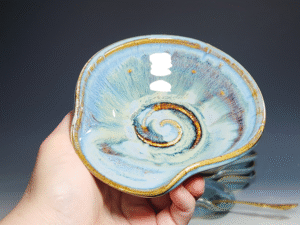 Hand Thrown Ceramic Spoon Rest, Each