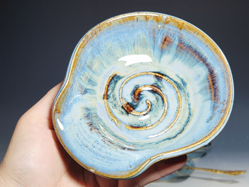 Hand Thrown Ceramic Spoon Rest, Each - Image 3