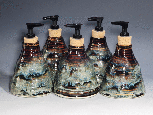 Hand Thrown Pottery Liquid Soap Dispenser, Handmade Bathroom Ceramic Soap Holder, Rustic Hand Soap Pump, Dish Soap, Each (Copy) - Image 6