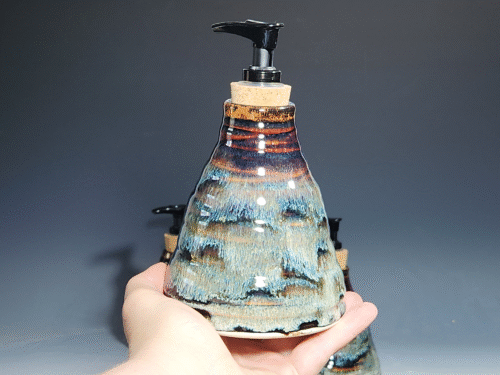 Hand Thrown Pottery Liquid Soap Dispenser, Handmade Bathroom Ceramic Soap Holder, Rustic Hand Soap Pump, Dish Soap, Each (Copy) - Image 5