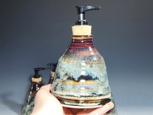 Hand Thrown Pottery Liquid Soap Dispenser, Handmade Bathroom Ceramic Soap Holder, Rustic Hand Soap Pump, Dish Soap, Each (Copy)