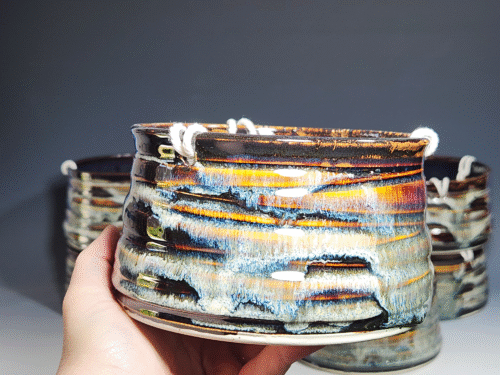 Hand-thrown Pottery Hanging Planter - Image 4