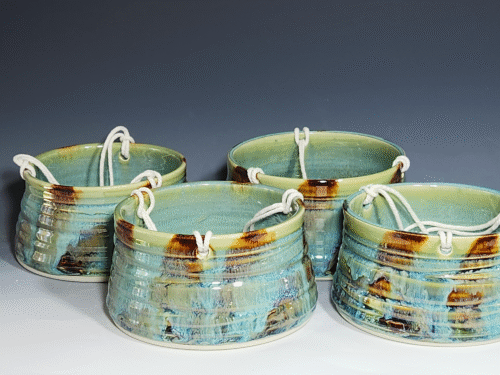 Hand-thrown Pottery Hanging Planter - Image 6