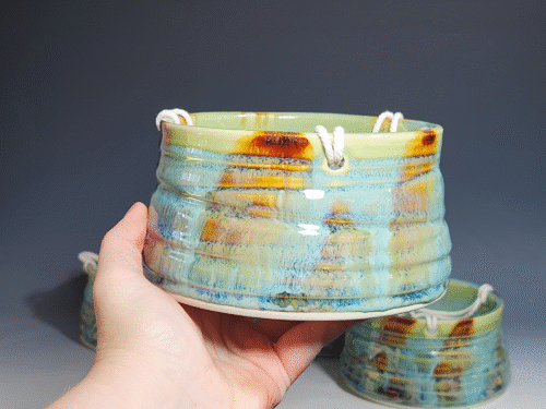 Hand-thrown Pottery Hanging Planter - Image 3
