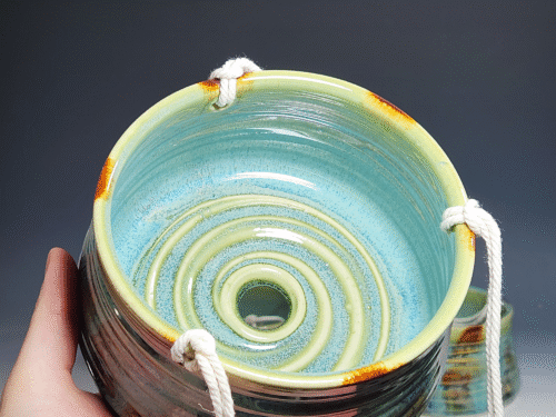 Hand-thrown Pottery Hanging Planter - Image 5