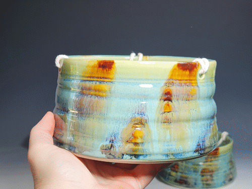 Hand-thrown Pottery Hanging Planter - Image 2