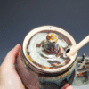Hand-thrown Pottery Lidded Honey Jar, Ceramic Sugar Bowl, Rustic, Handmade Honey Pot With Dipper, Wheel Thrown, Each - Image 8