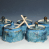 Hand-thrown Pottery Lidded Honey Jar, Ceramic Sugar Bowl, Rustic, Handmade Honey Pot With Dipper, Wheel Thrown, Each - Image 9