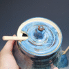 Hand-thrown Pottery Lidded Honey Jar, Ceramic Sugar Bowl, Rustic, Handmade Honey Pot With Dipper, Wheel Thrown, Each - Image 7