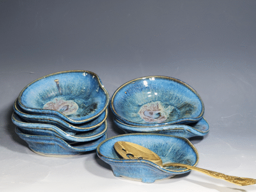 Hand Thrown Ceramic Spoon Rest, Handmade Spoon Holder, Ladle Rest, Tea Bag Holder, Coffee Spoonrest, Rustic, Each - Image 2