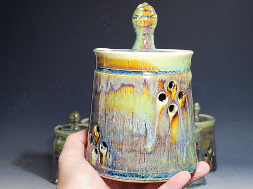 Hand Thrown Ceramic Garlic Keeper, Handmade Pottery Kitchen Decor - Image 9