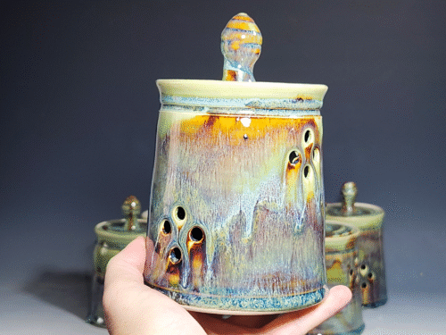 Hand Thrown Ceramic Garlic Keeper, Handmade Pottery Kitchen Decor - Image 4