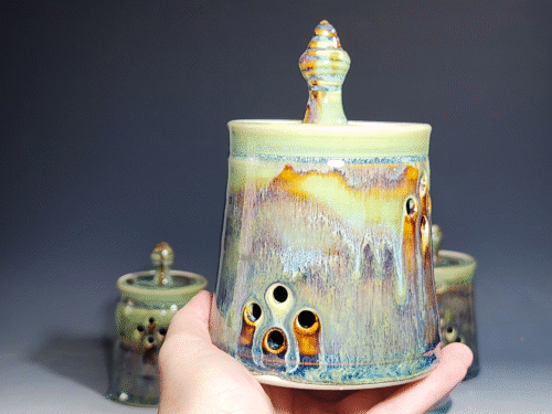 Hand Thrown Ceramic Garlic Keeper, Handmade Pottery Kitchen Decor - Image 3