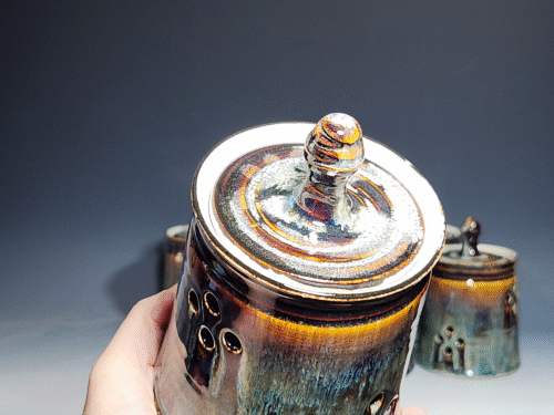 Hand Thrown Ceramic Garlic Keeper, Handmade Pottery Kitchen Decor - Image 8