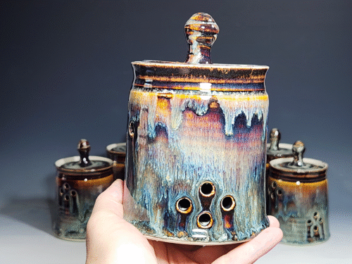 Hand Thrown Ceramic Garlic Keeper, Handmade Pottery Kitchen Decor - Image 3