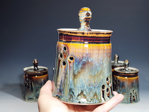 Hand Thrown Ceramic Garlic Keeper, Handmade Pottery Kitchen Decor - Image 2