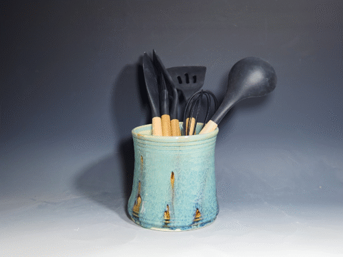 SECONDS SALE! Hand Thrown Pottery Utensil Holder - Image 2