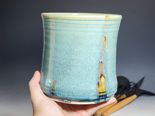 SECONDS SALE! Hand Thrown Pottery Utensil Holder - Image 3